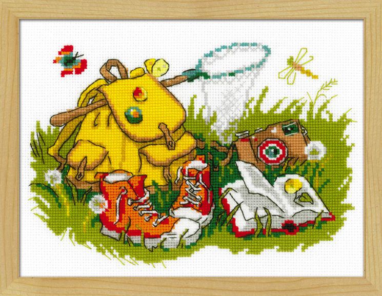 1718 Набор для вышивания Риолис "Отдых на траве"