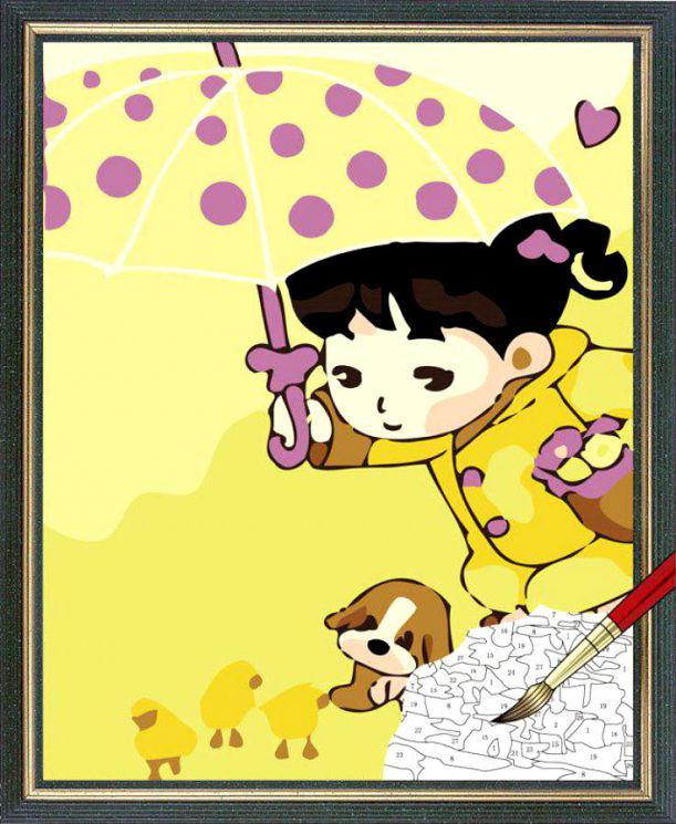 MC043 картина по номерам "На прогулке с другом"