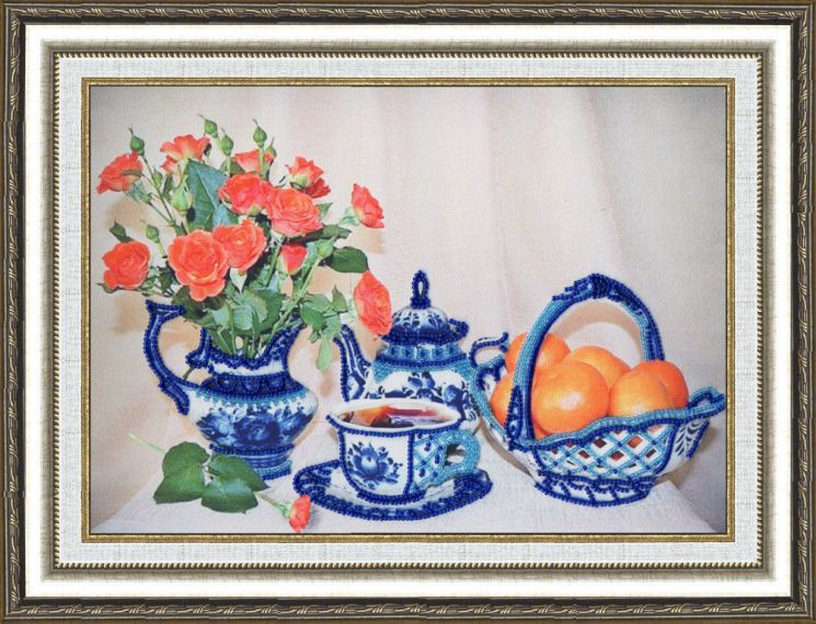 РТ-001 Набор для вышивания Золотое Руно "Любимая гжель"