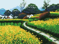 ME009 картина по номерам "Сельская дорога"