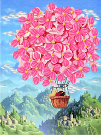 НЛ5-014 Набор для вышивания лентами ТМ Наследие "Цветочный воздушный шар"