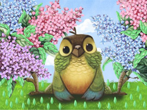 НЛ5-016 Набор для вышивания лентами ТМ Наследие "Попугай в сирени"