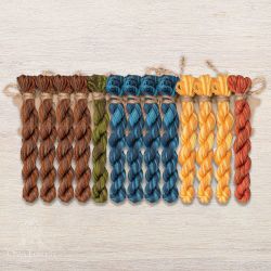 НМул-ИМЦ169-3283-5 Набор ниток OwlForest для схем «Индейские мотивы» (DMC) 5 цветов «Цапля» 28 каунт в 3 нити