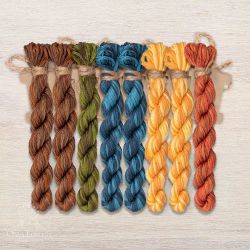 НМул-ИМЦ169-3322-5 Набор ниток OwlForest для схем «Индейские мотивы» (DMC) 5 цветов «Цапля» 32 каунт в 2 нити