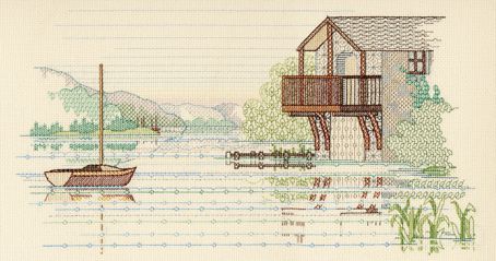 Набор для вышивания в технике бэкстич DERWENTWATER DESIGNS "Навес для лодок" СВ11 