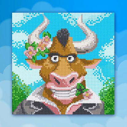 БСА25-076 Алмазная вышивка ТМ Наследие "Бык в венке"