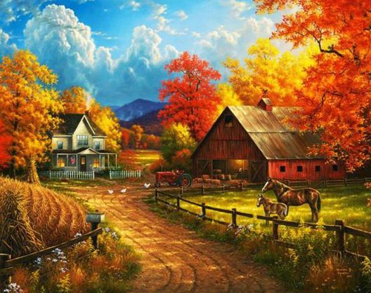 Ag 2306 Алмазная мозаика Гранни "Дорога в осень"