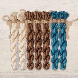 НМул-ИМЧ170-3322-3 Набор ниток OwlForest для схем «Индейские мотивы» (DMC) 3 цвета «Черепаха» 32 каунт в 2 нити