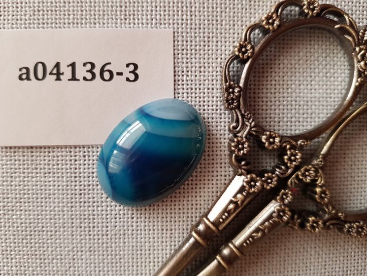 Магнит для игл (Кабошон из агата тонированного синий, 18*25*9мм) а04136-3