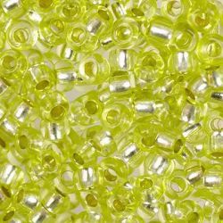 78153 Бисер светло-зеленый прозрачный с серебряным центром (Preciosa)