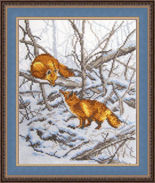 Набор для вышивания крестом ОВЕН "Встреча в лесу" 466