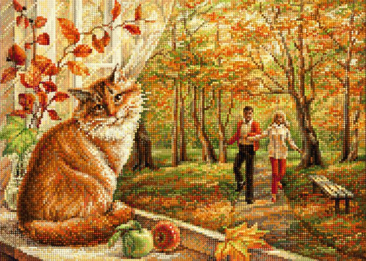 БСА2-070 Алмазная мозаика Наследие "Окно в осень"