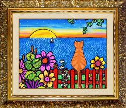 N-200 Алмазная мозаика МИЛАТО "Кот на заборе"