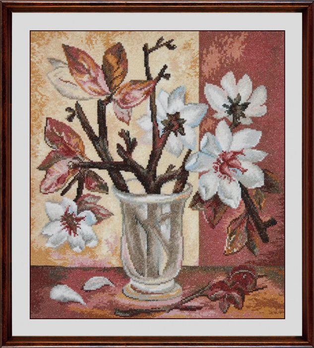 642 Набор для вышивания ОВЕН "Ваза с магнолиями"
