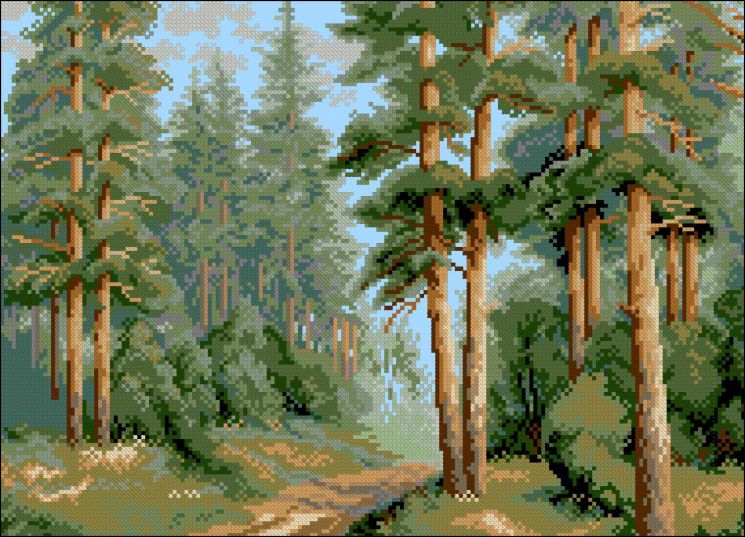 Набор для вышивания крестом ГЕЛИОС "Сосновый бор" АА-010