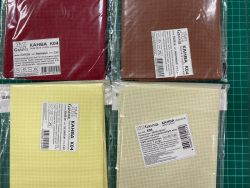 КК04-4 Комплект канвы Аида №14 Gamma, 50х50см * 5шт, цвет ассорти (белый, св-оливковый, коричневый, св.желтый, бордовый)