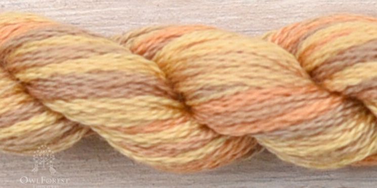 3601 Нитки ручного окрашивания OwlForest на основе DMC, пасма 8 метров Палевый