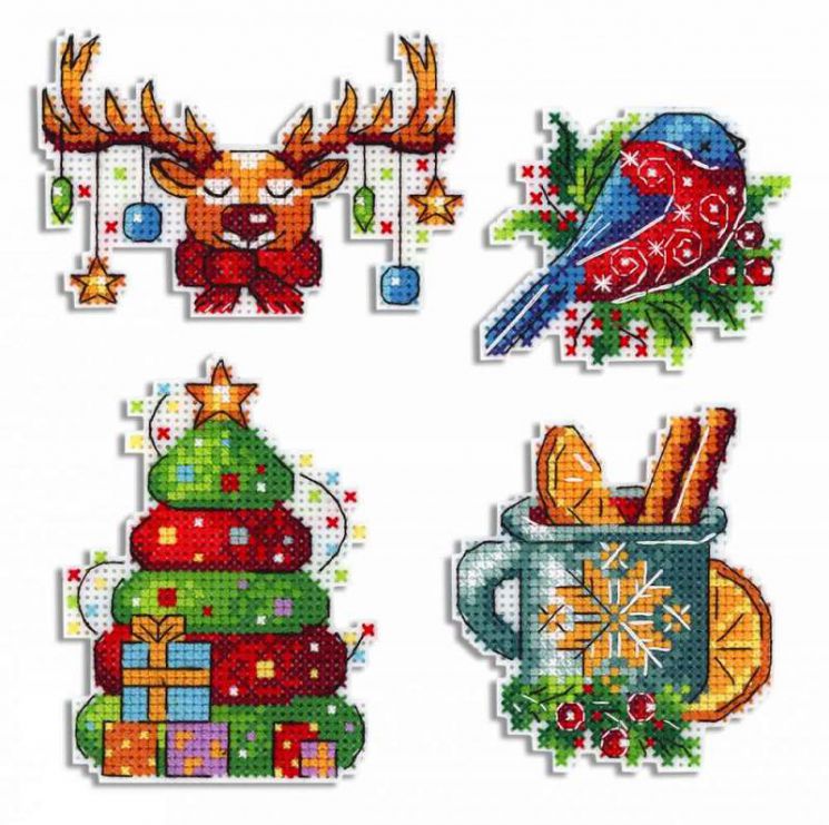 Р-581 Набор для вышивания "Жар-Птица" "Времена года.Зима.Магниты"