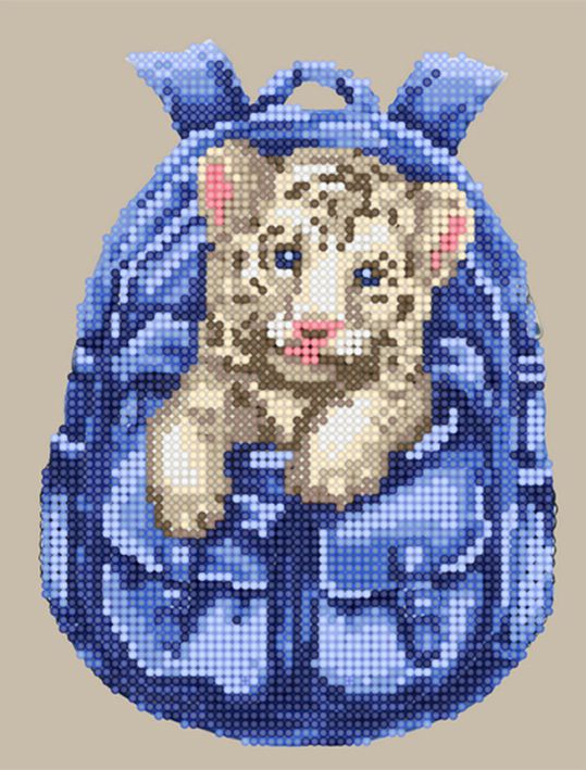 БСА4-024 Алмазная мозаика ТМ Наследие "Тигрёнок в рюкзачке"