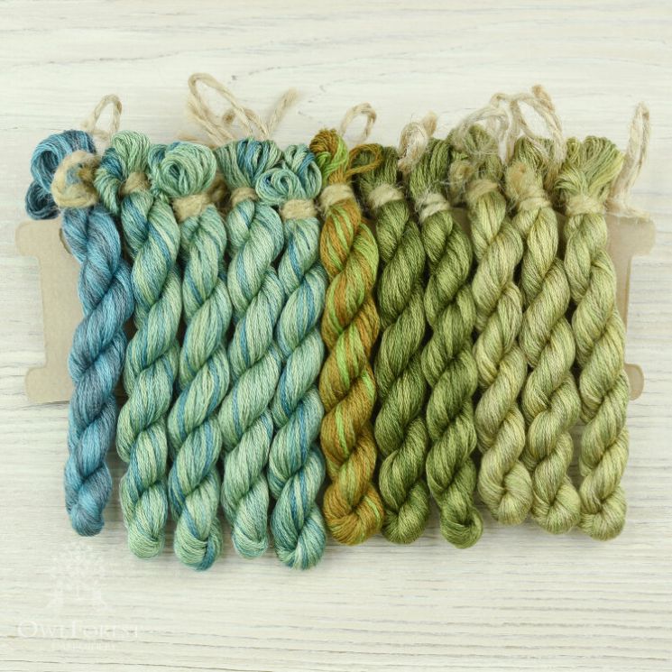 НМул-О-3322 Набор ниток OwlForest для схемы «Окошки» (DMC) 28, 32 каунт в 2 нити