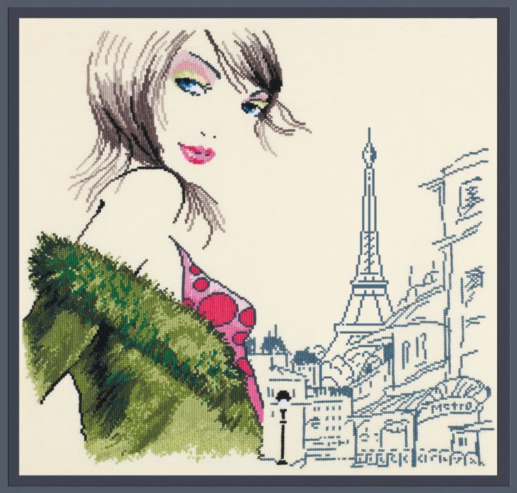 Набор для вышивания крестом ОВЕН "Парижанка №2" 352
