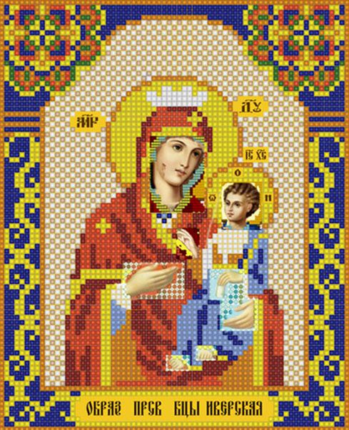 ИМА4-018 Алмазная мозаика ТМ НАСЛЕДИЕ "Пресвятая Богородица Иверская"