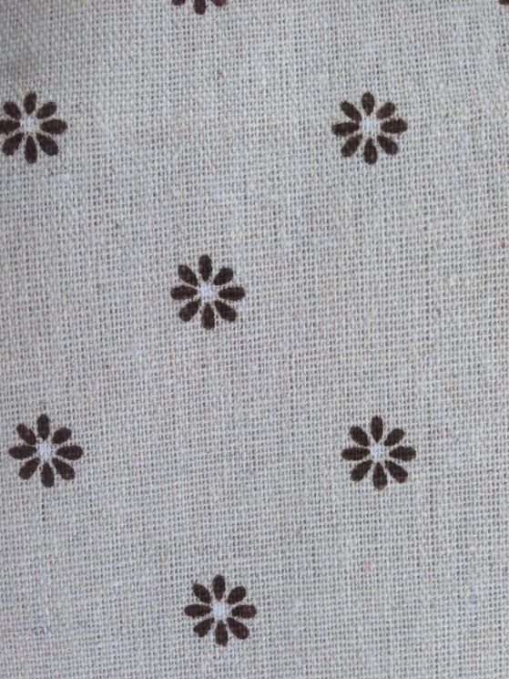 27-101 Равномерка с принтом 27ct (хлопок 2 сорт) беж/шоколадные цветы