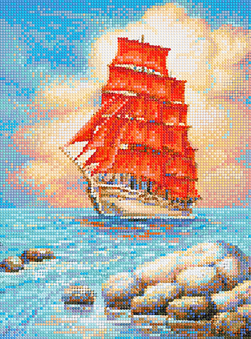 БСА3-123 Алмазная мозаика ТМ Наследие "Алые паруса"