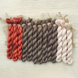 НМул-АСЧ-2282-3c Набор ниток OwlForest для схемы «Алиса в Стране Чудес» (ПНК) трехцветный 28 каунт в 2 нити