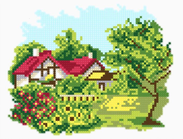 БСА4-036 Алмазная мозаика ТМ Наследие "Дом в саду"