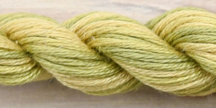 2314 Нитки ручного окрашивания OwlForest на основе ПНК, пасма 8 метров, Молодые листочки