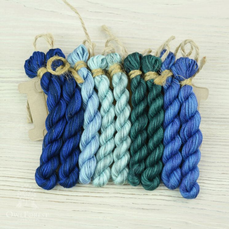 НМул-ПтСч-3283 Набор ниток OwlForest для схемы «Птицы счастья» (DMC) 28 каунт в 3 нити