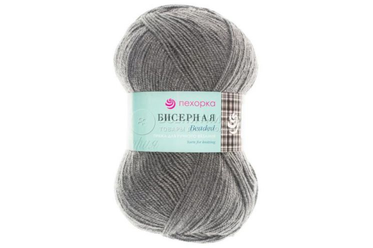 Пряжа ПЕХОРКА Бисерная // 005 // 96 // Серый меланж