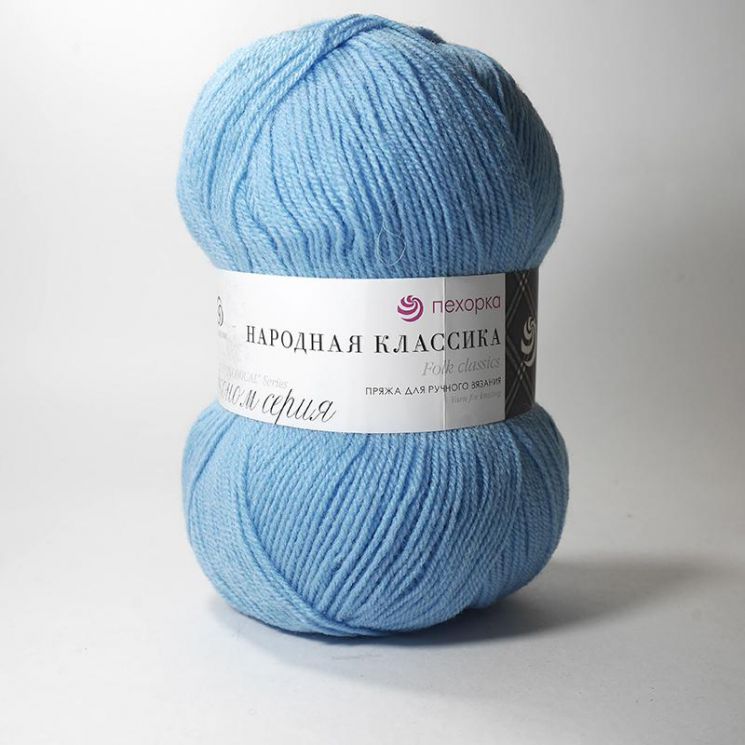 Пряжа ПЕХОРКА Народная классика // 106 // 05 // Голубой