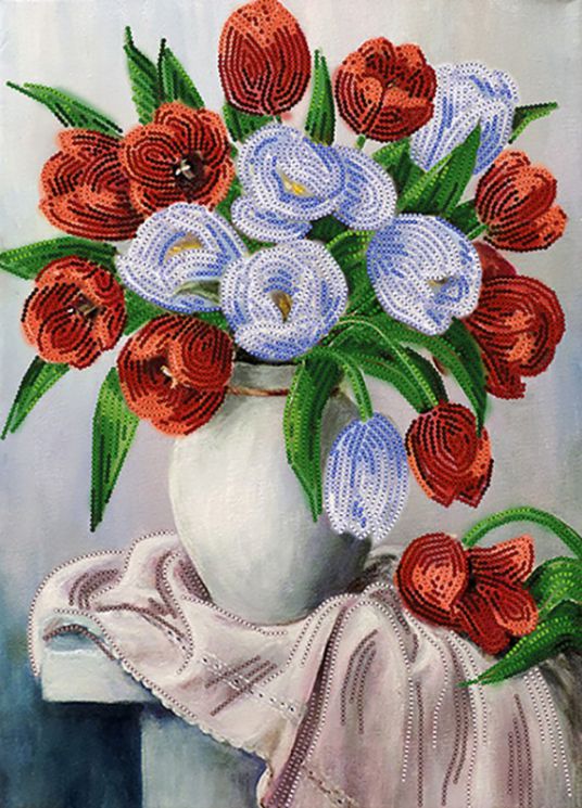 НКБ-259 Набор для вышивания бисером ТМ Наследие "Тюльпаны"