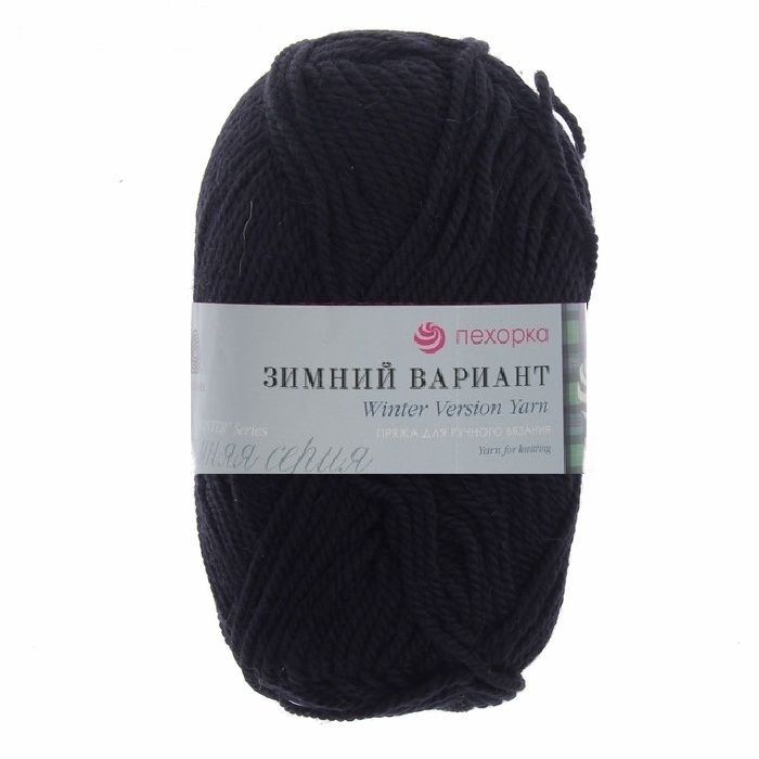Пряжа ПЕХОРКА Зимний вариант // 016 // 02 // Черный