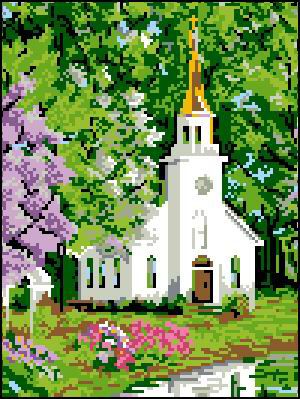 Набор для вышивания крестом ГЕЛИОС "Церквушка" И-02