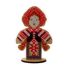 WS-007 Набор для вышивания бисером WoodStitch "Мотанка берегиня", 11х8