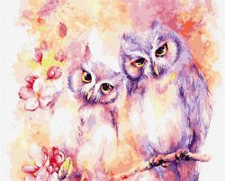 GX4913 Картина по номерам Paintboy "Две совушки"