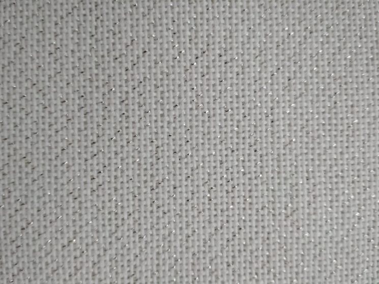7398 Канва равномерного плетения Ubelhor Maria-Lurex, цвет белый с серебряным люрексом