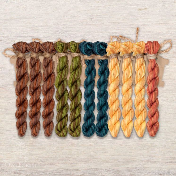 Набор ниток OwlForest для схем «Индейские мотивы» (ПНК) 5 цветов «Ламы» 32 каунт в 2 нити НМул-ИМЛ166-2322-5 