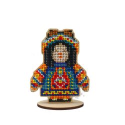 WS-012 Набор для вышивания бисером WoodStitch "Оберег мотанка-шаман", 8х10