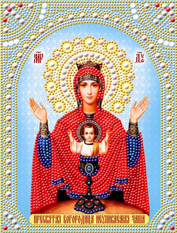 СИА4-022 Алмазная мозаика ТМ НАСЛЕДИЕ "Икона Неупиваемая Чаша"