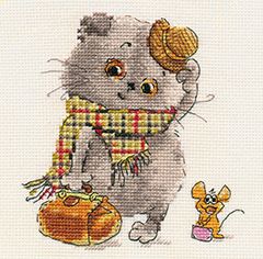 0-177 Набор для вышивания Алиса "Басик и Милена. В гости к Вам"