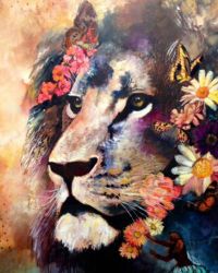 GX25625 Картина по номерам PAINTBOY "Лев и бабочки"