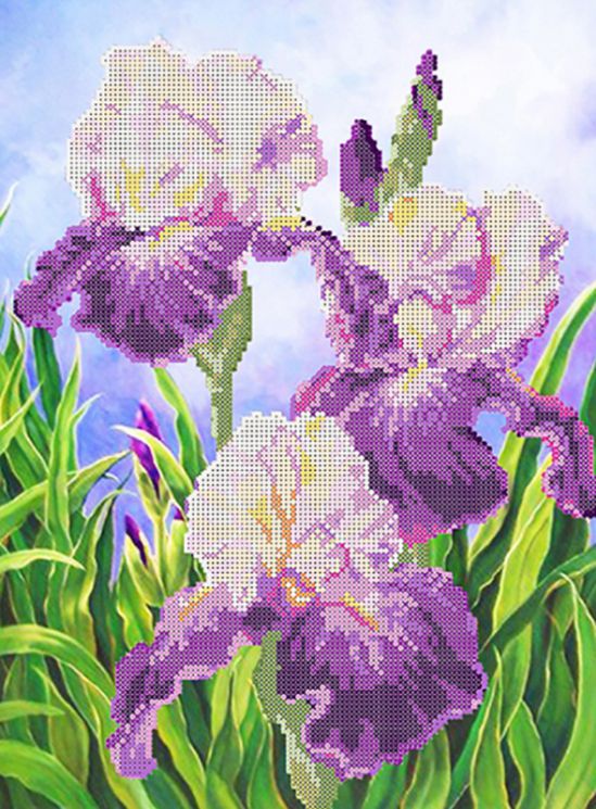НКБ-024 Набор для вышивания бисером ТМ Наследие "Ирисы"