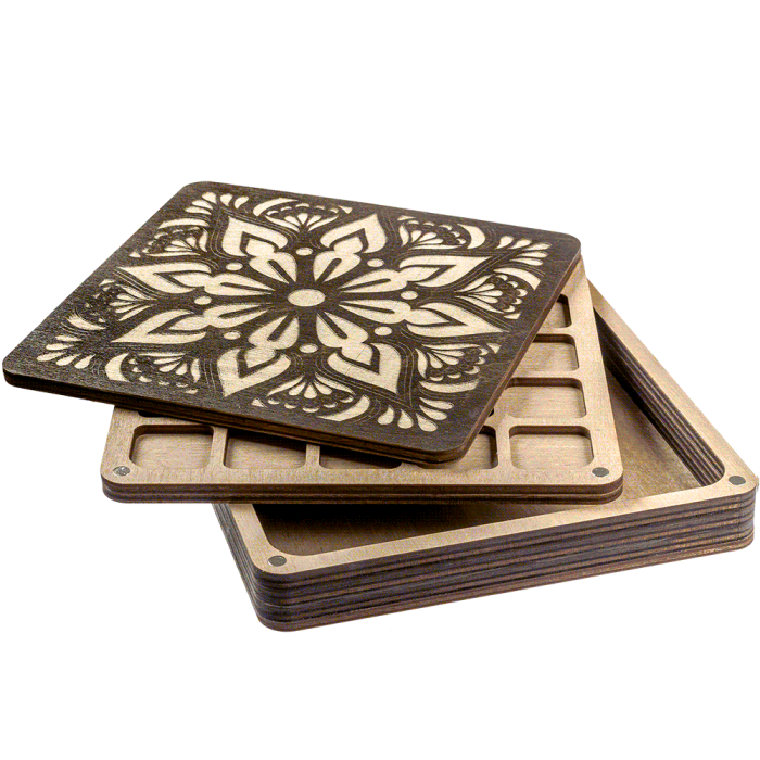 Органайзер для бисера многоярусный ВОЛШЕБНАЯ  СТРАНА FLZB-088 18*18*3.5см, 21 ячеек