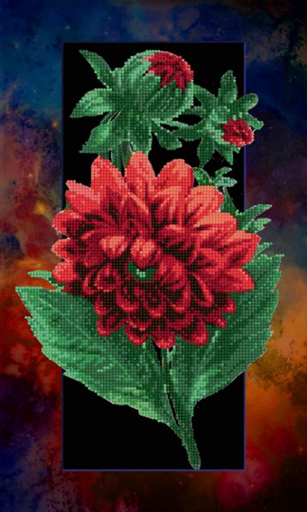 БСА2-101 Алмазная мозаика Наследие "Георгин в рамке"