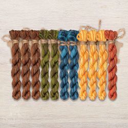 НМул-ИМЛ166-3322-5 Набор ниток OwlForest для схем «Индейские мотивы» (DMC) 5 цветов «Ламы» 32 каунт в 2 нити