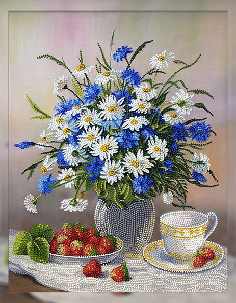 НКБ-471 Набор для вышивания бисером ТМ Наследие "Полевой натюрморт"